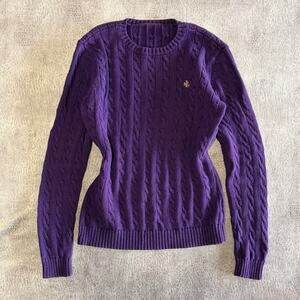 Ralph Lauren Chunky Knit Purple Crewneck Sweater